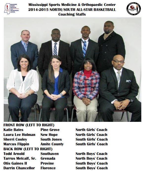 ms sports medicine north south all-star basketball coaching staffs