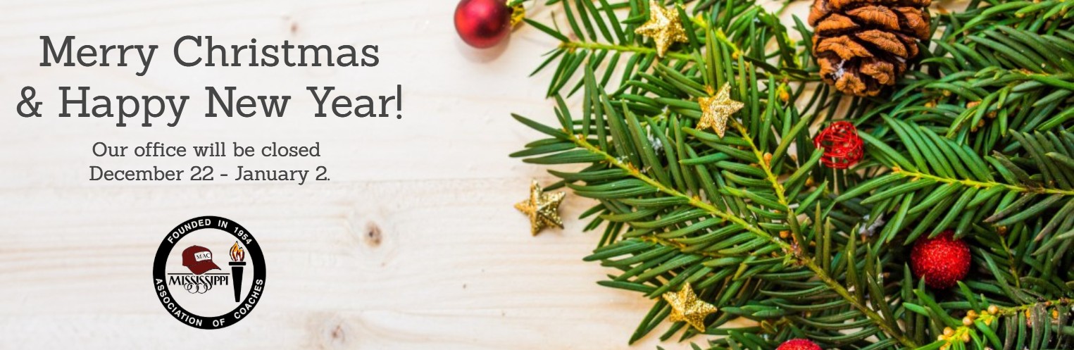 Merry Christmas & Happy New Year!  Our office will be closed December 22 - January 2.