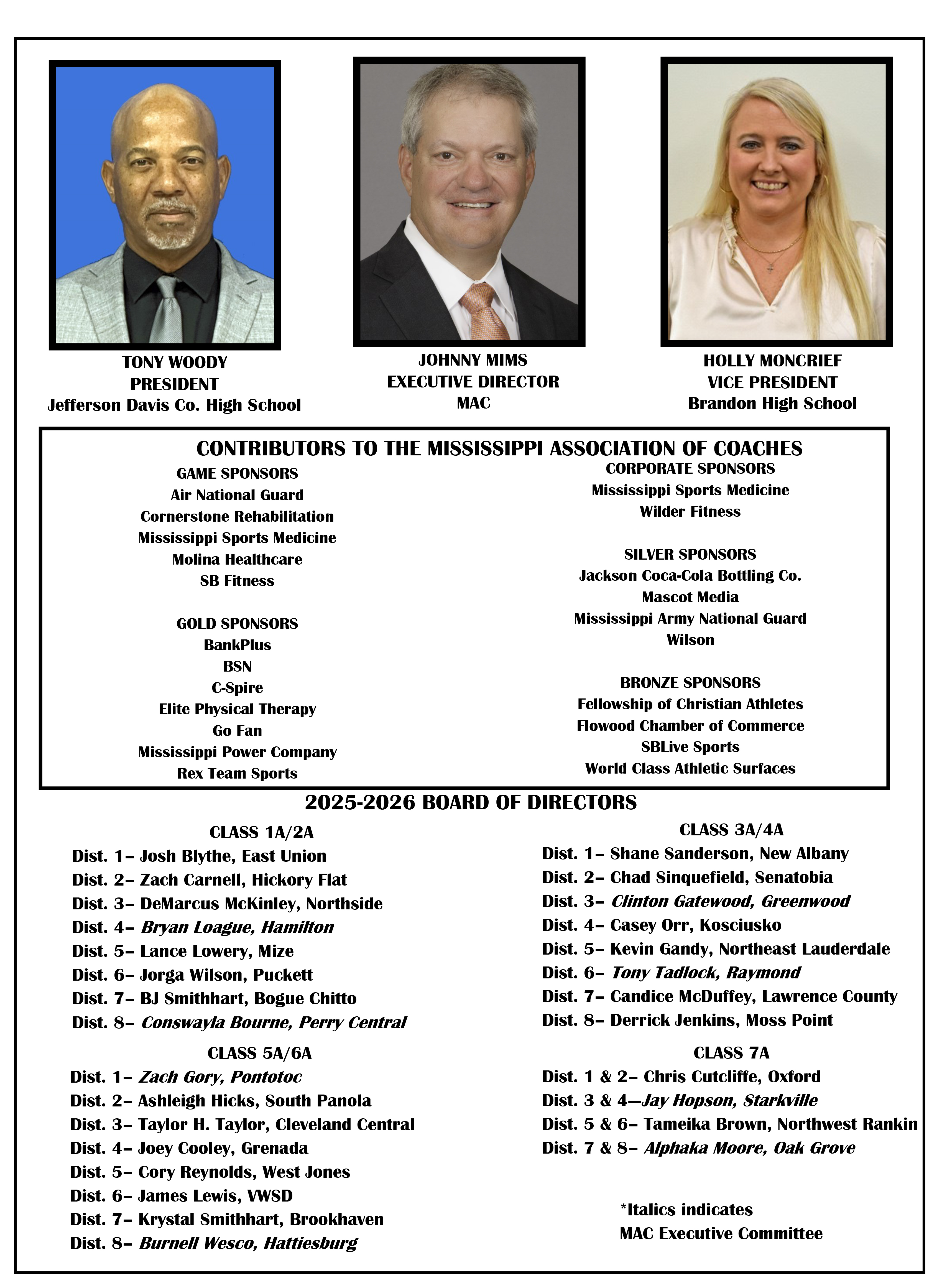 2025 MAC Board & Sponsors